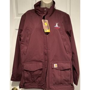 Carhartt Shoreline Jacket Women’s Maroon Storm Defender Coat Coneys Marine Sz L